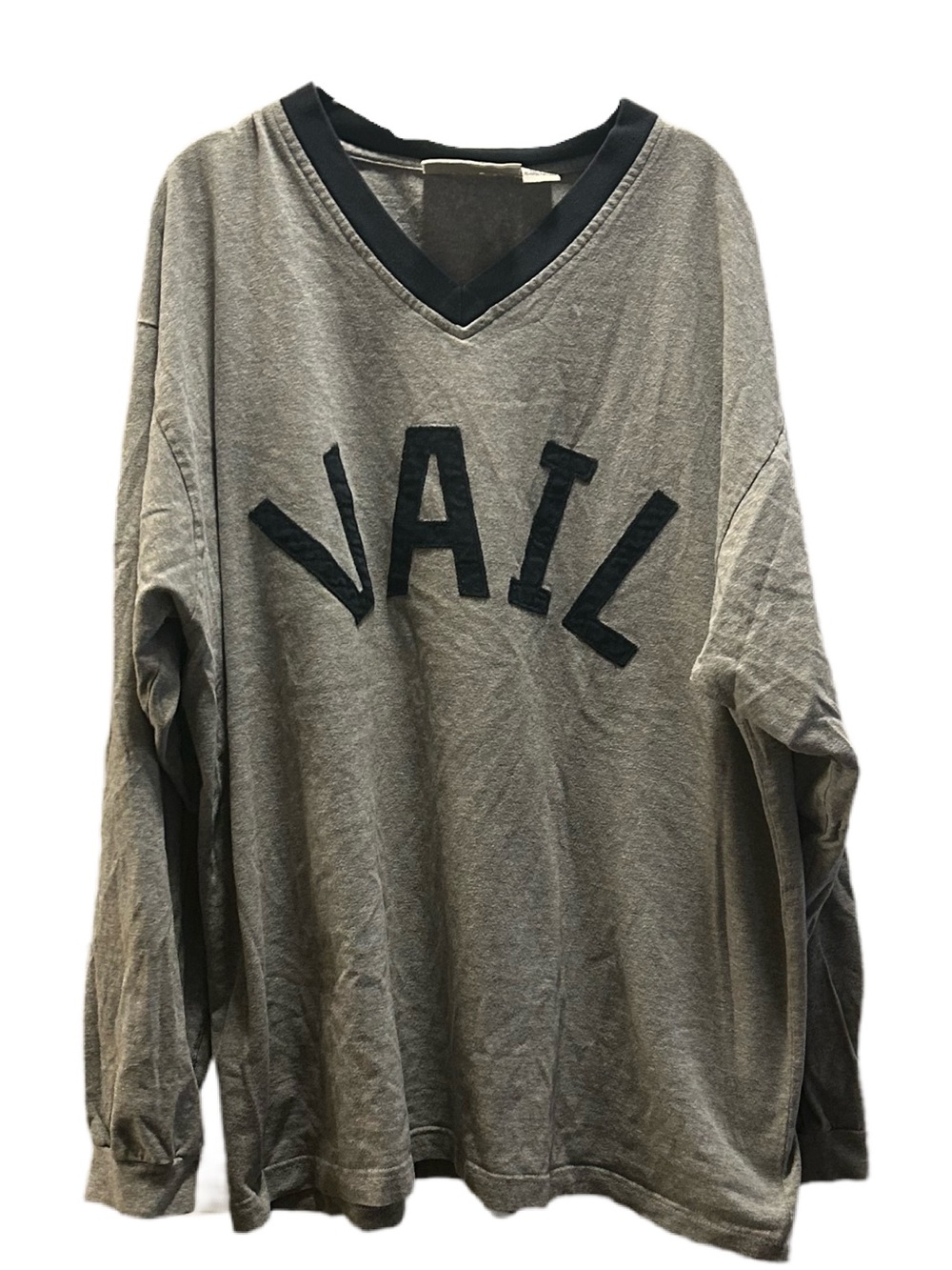 Vail Grey Long-Sleeve V-Neck Sweatshirt